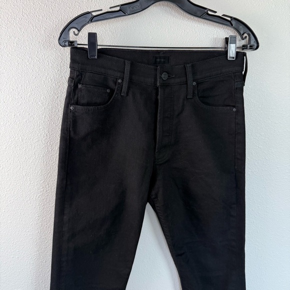 NWOT MOTHER Tomcat High Rise Ankle Straight Jeans Lasting Impression Black Denim - Picture 3 of 13